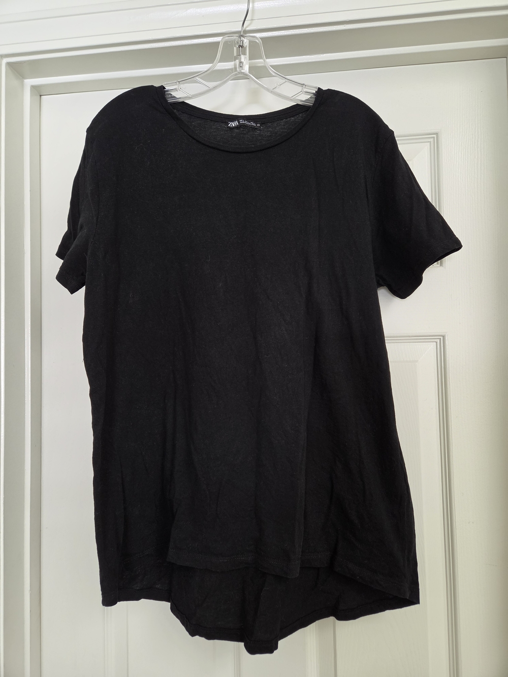 ZARA Black Short-Sleeve Crewneck Tee